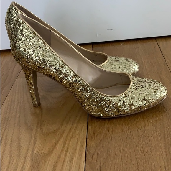 Nine West gold heels with glitter - Picture 5 of 7